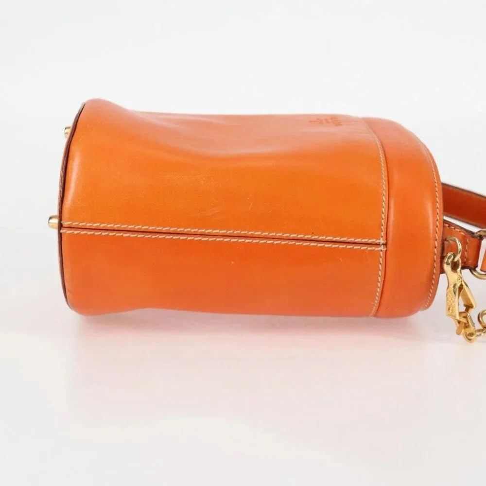 PRADA Shoulder Bag Leather 2way Orange Gold - Picture 5 of 15